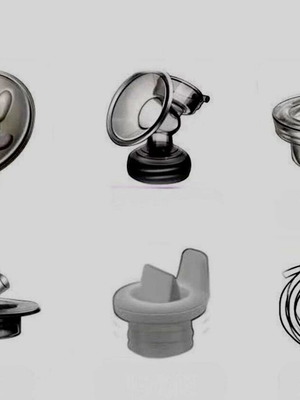 Spare parts kit for electric breast pump, new, silicone, white