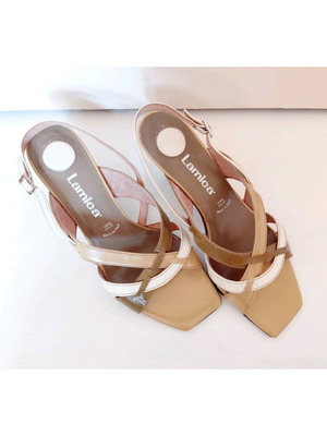 Leather sandals size 39-40 new beige brown