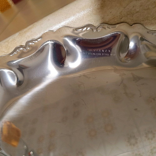 Vintage Vianox stainless steel tray 31 cm like new