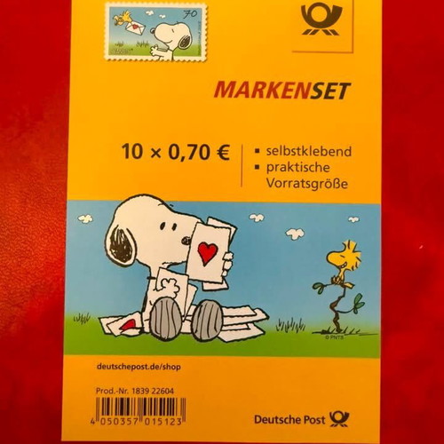 Peanuts Snoopy & Woodstock Stamp Set 2018 Germany like new