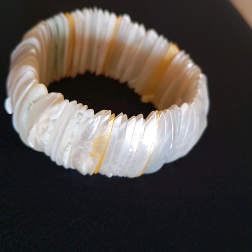 Elastic women's bracelet used, white, diameter 5cm