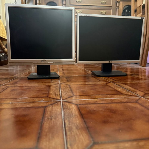 LG and Acer monitors with VGA cable and power cord