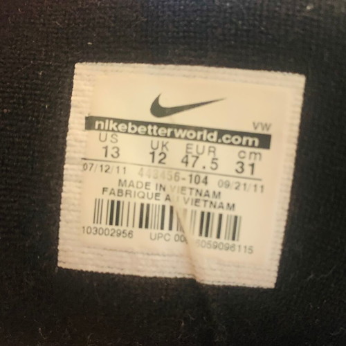 Nike basketball shoes, size 47, white and black
