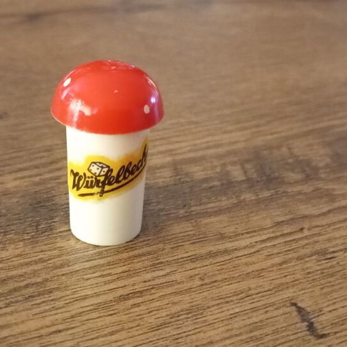 Würfelbecher collector's dice cup like new, fly agaric shape from the 70s