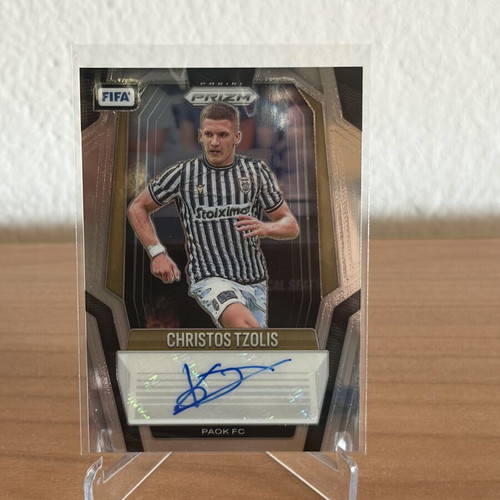 Christos Tzolis Auto Signature Silver Prizm Panini Prizm FIFA 2025-26