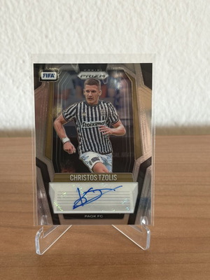 Christos Tzolis Auto Signature Silver Prizm Panini Prizm FIFA 2025-26