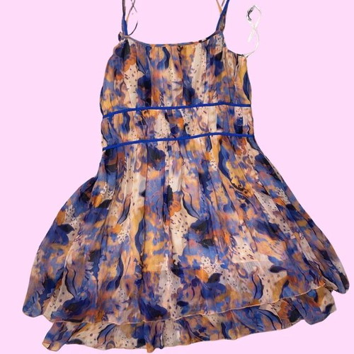 Vintage Y2K Watercolor Midi Dress by Sienna like new, colorful