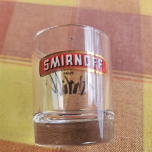 Smirnoff Vodka shot glass used, collectible from 90-2000 decade