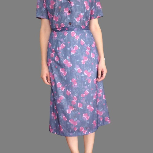 Vintage shirt and skirt set used, size Medium, multicolored