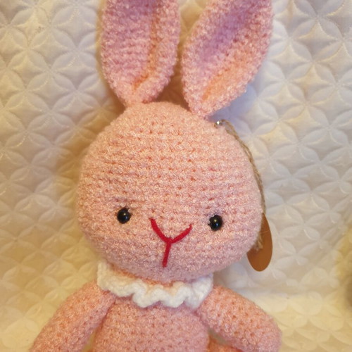 Pink Amigurumi Bunny Handmade, New, 26cm×14cm
