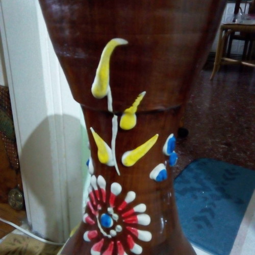 Ceramic floor vase handmade ethnic, 66cm tall, like new, from Mexico
