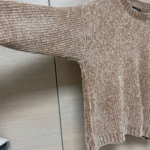 Stradivarius chenille sweater beige light brown