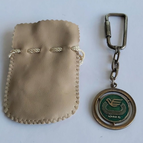 Collectible keychain European Athletics Championships Athens 1982 used