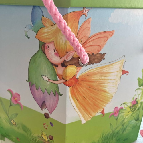 Empty polygon-shaped box new with fairy print