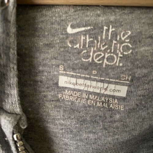 Nike hoodie jacket, grey, size S fits large