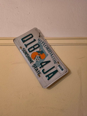 Vintage metal USA license plate used, original American
