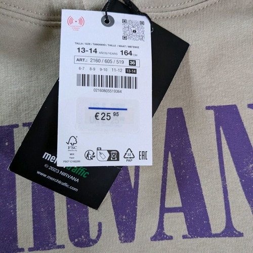 Nirvana Zara sweatshirt new, size 13-14 years, beige