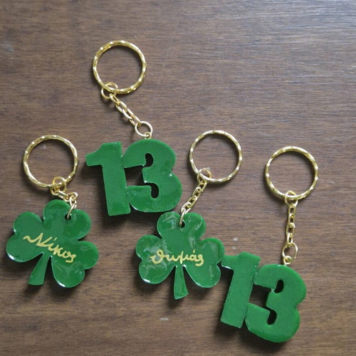 Panathinaikos Keychain 13 Made of Liquid Glass Made to Order