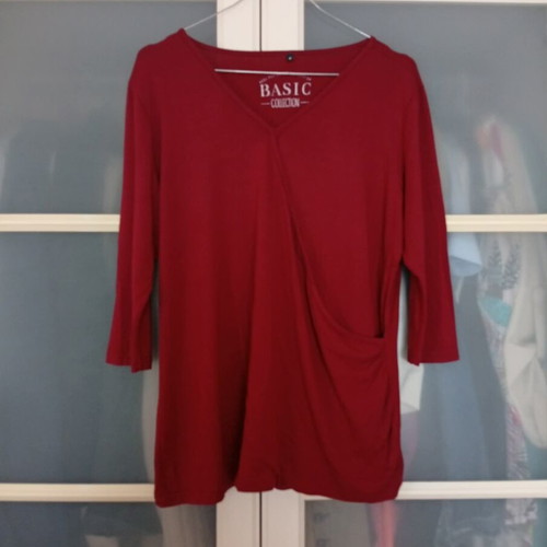 Basic Collection burgundy blouse 3/4 sleeve small used