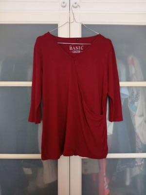 Basic Collection burgundy blouse 3/4 sleeve small used