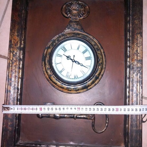 Vintage metal wall clock frame analog used