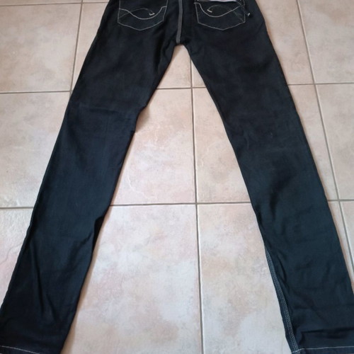Vintage Freesoul jean pants used, black, low waist, wide leg, size 36
