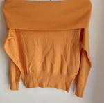 Orange knitted off-shoulder sweater size S like new