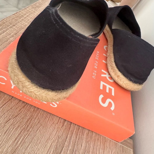 Suede espadrilles like new, size 38, black-blue