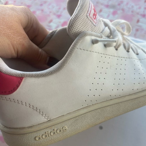 Adidas athletic shoes size 36 used, white and pink