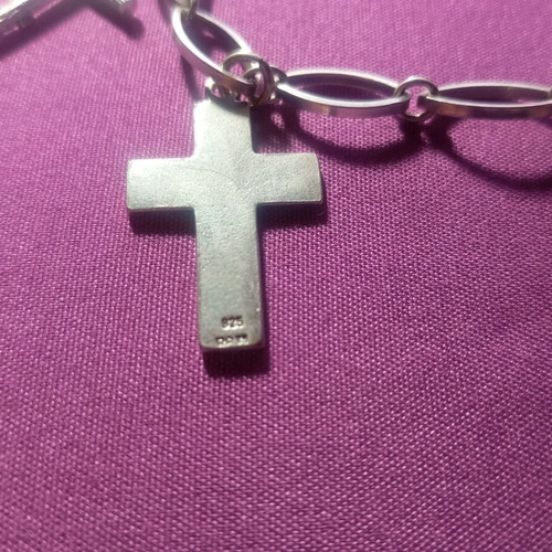 Pentastavro bracelet used, missing one cross, 925 silver