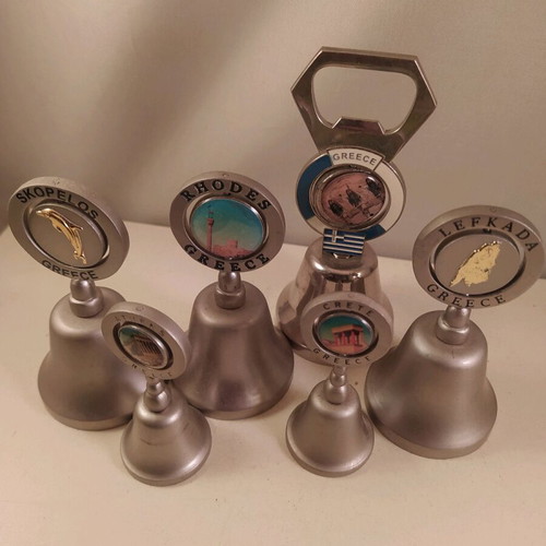 Metal bells like new, collection of 6 pieces from Greece