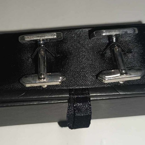 Ascot silver cufflinks like new in leather case