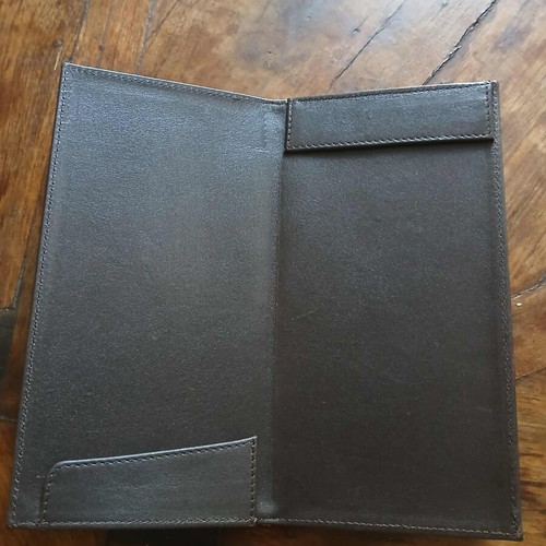 Cartier leather account holder used, dark brown