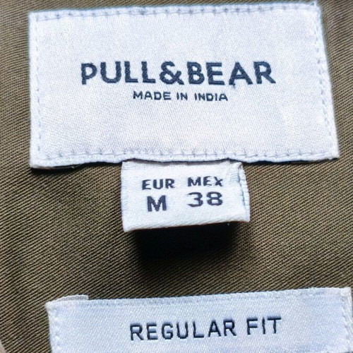 Pull & Bear Long Sleeve Shirt new, khaki, size M