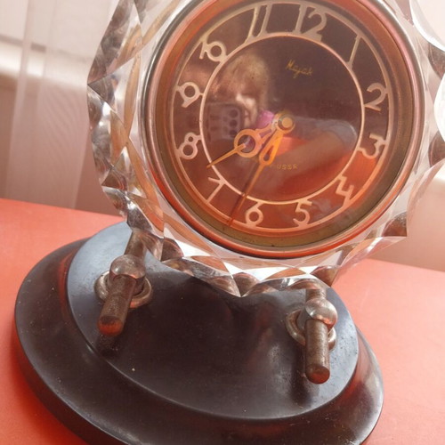 Mechanical Russian Mayak clock used, table