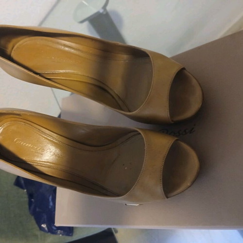 Gianvitto Rossi mules leather used, beige, size 37