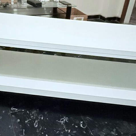 White custom order furniture with large wheels like new