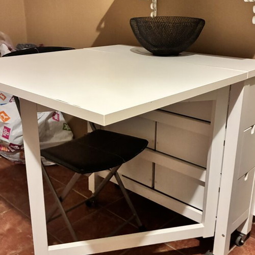 IKEA Norden Folding Table like new with wheels and brakes