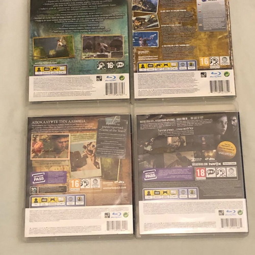 Uncharted 1, 2, 3 and The Last Of Us PS3 games pack used