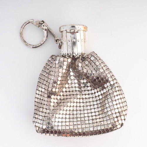 Antique 1920s Art Deco Silver-Plated Mesh Gate Top Flapper Purse