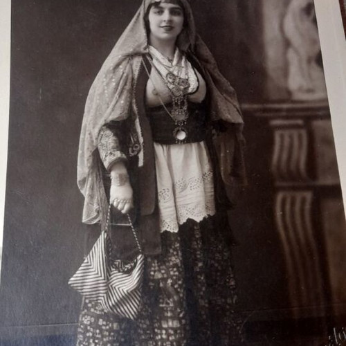 Vintage folklore photograph like new, woman in traditional costume