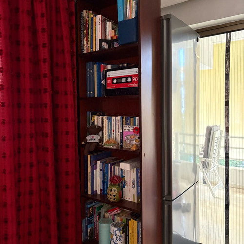 Multipurpose wooden bookcase with adjustable shelves