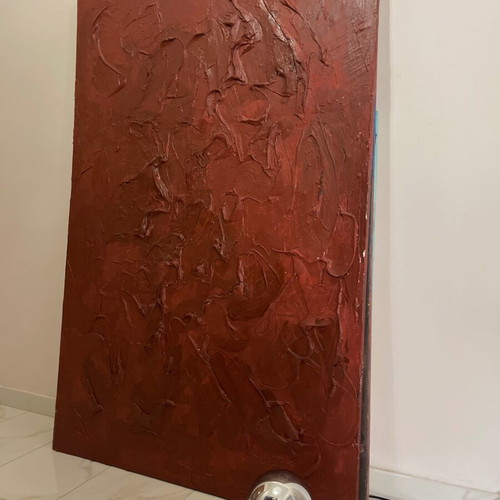 Contemporary acrylic painting with putty texture