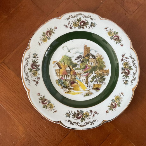 Ascot by Wood and Sons ironstone plate, 1950s antique wall decoration