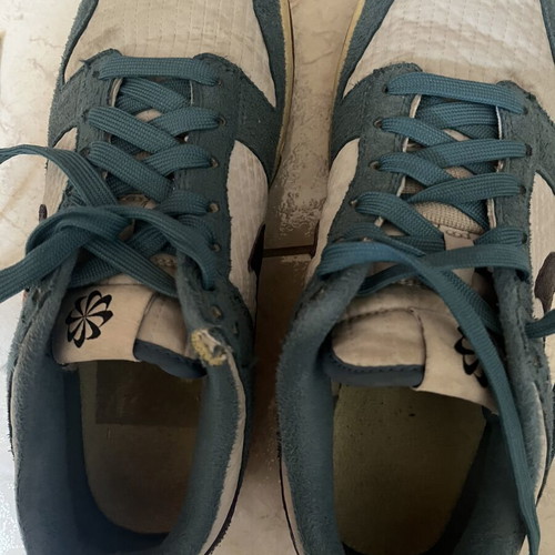 Nike Dunk Low sneakers used, blue and turquoise, size 38