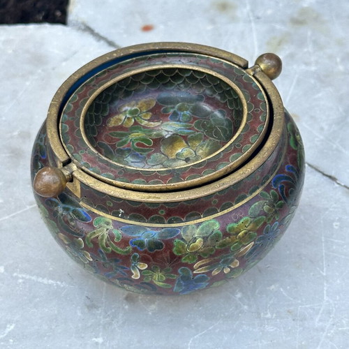 Vintage Cloisonné ashtray used with brass details