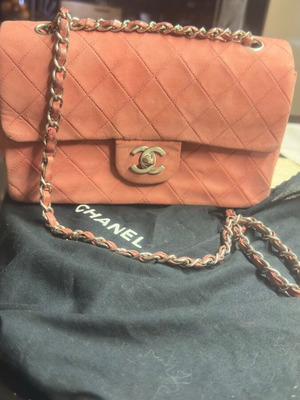 Chanel τσάντα μεταχειρισμένη, χιαστή, σκούρο ροζ