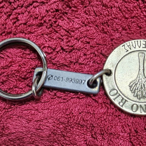 Casino Rio collectible keychain used, vintage token 1000 drachma