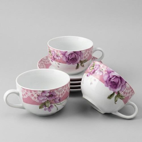 Vicko porcelain serving set 6-piece pink new with flowers