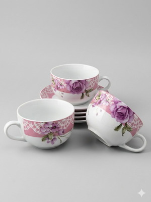 Vicko porcelain serving set 6-piece pink new with flowers